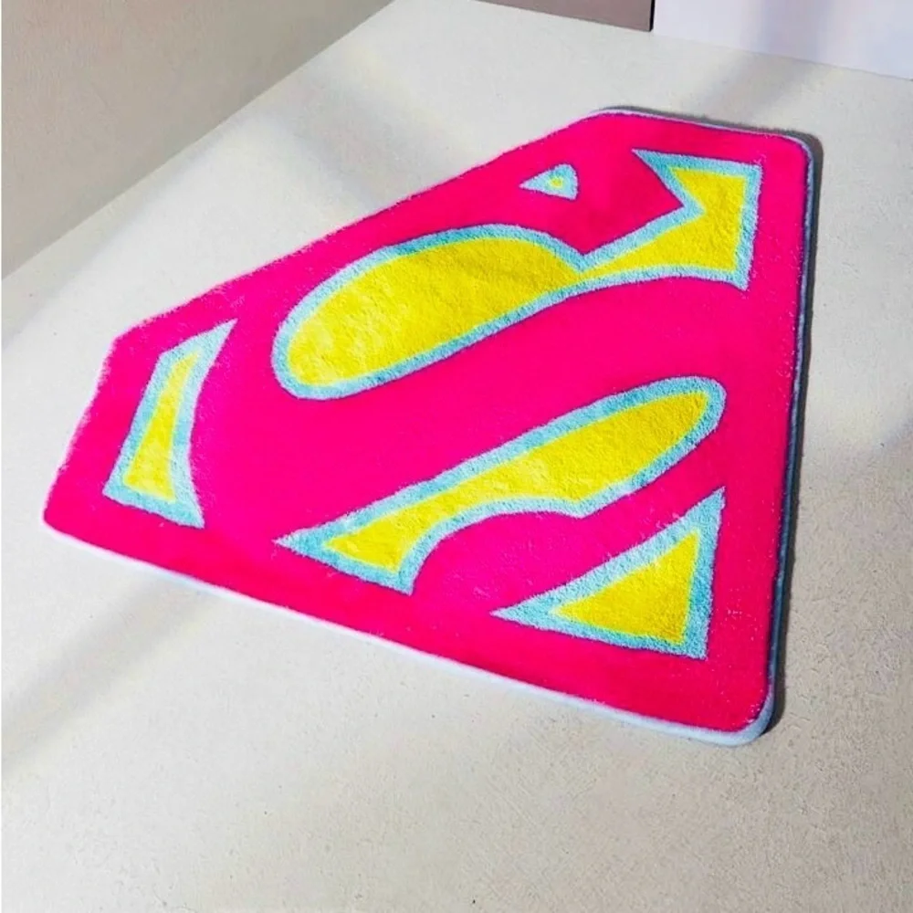 Superwoman Pink Non Slip Logo Mini Rug